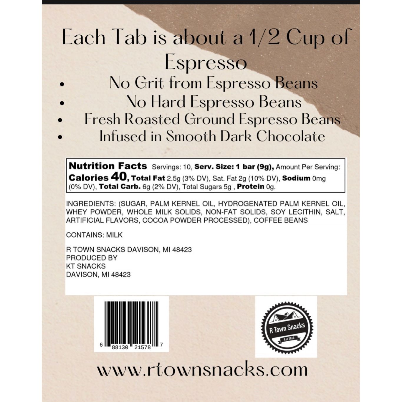 Espresso Melts Dark chocolate – Rtownsnacks